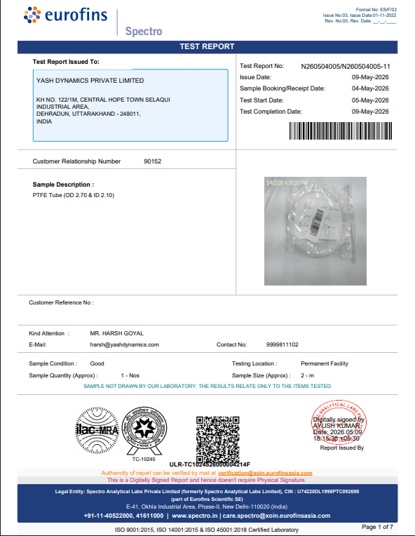 ROHS Certificate certificate awarded to Yash Dynamics Private Limited